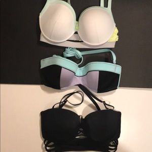 3 VS Victoria’s Secret Bikini Tops Swimsuit 36DD